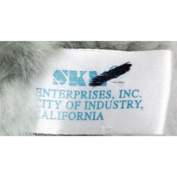 Stuffed Elephant Plush Gray Furry Fluffy Big Ears Long Trunk SKM Enterprises - Picture 7 of 8